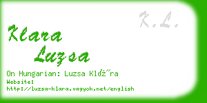 klara luzsa business card